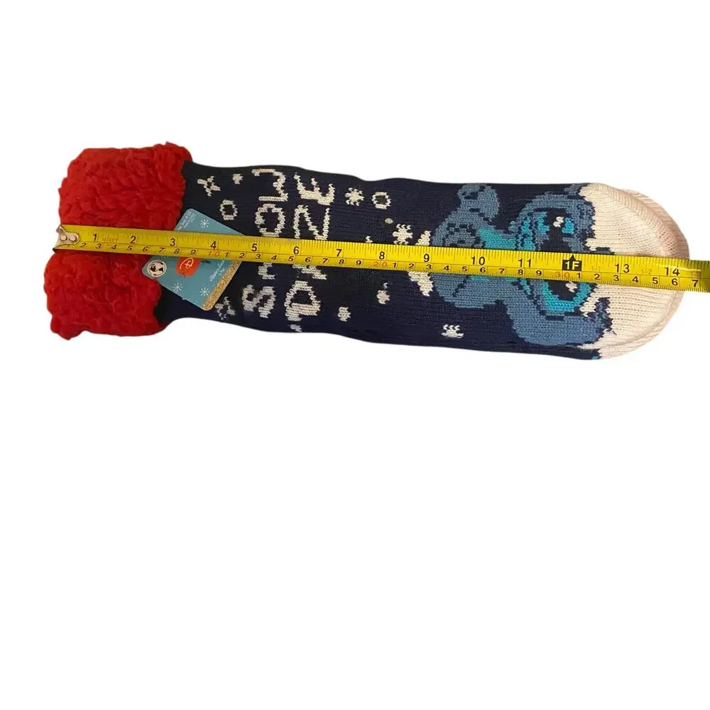 NWT Disney Lilo and Stitch (4-10) Adult Christmas Thick Socks w/ Non-Slip Soles